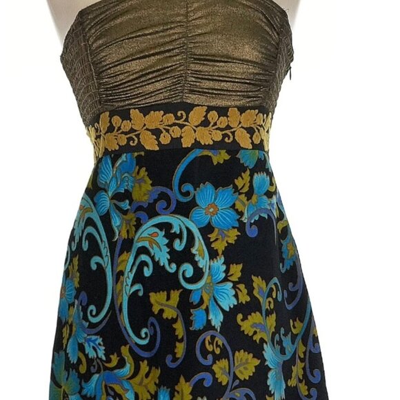 Vintage Free People Lost In Paradise Metallic Velvet Mini Dress Valentines SZ 2 - Picture 15 of 16